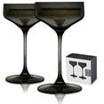 thumbnail image 1 of Viski Nouveau Champagne Coupe Glasses, Home Bar Gifts, 6.5oz Set of 2 Smoke, 1 of 9