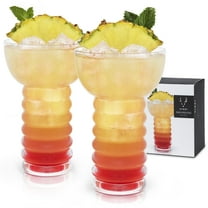 Viski Pacific Pearl Diver Cocktail Glasses, Tiki Glasses, 12oz Set of 2