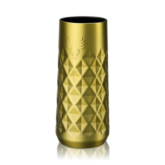 Viski Paragon Champagne Flute, Stainless Steel Drink Tumbler, 9 oz, Gold
