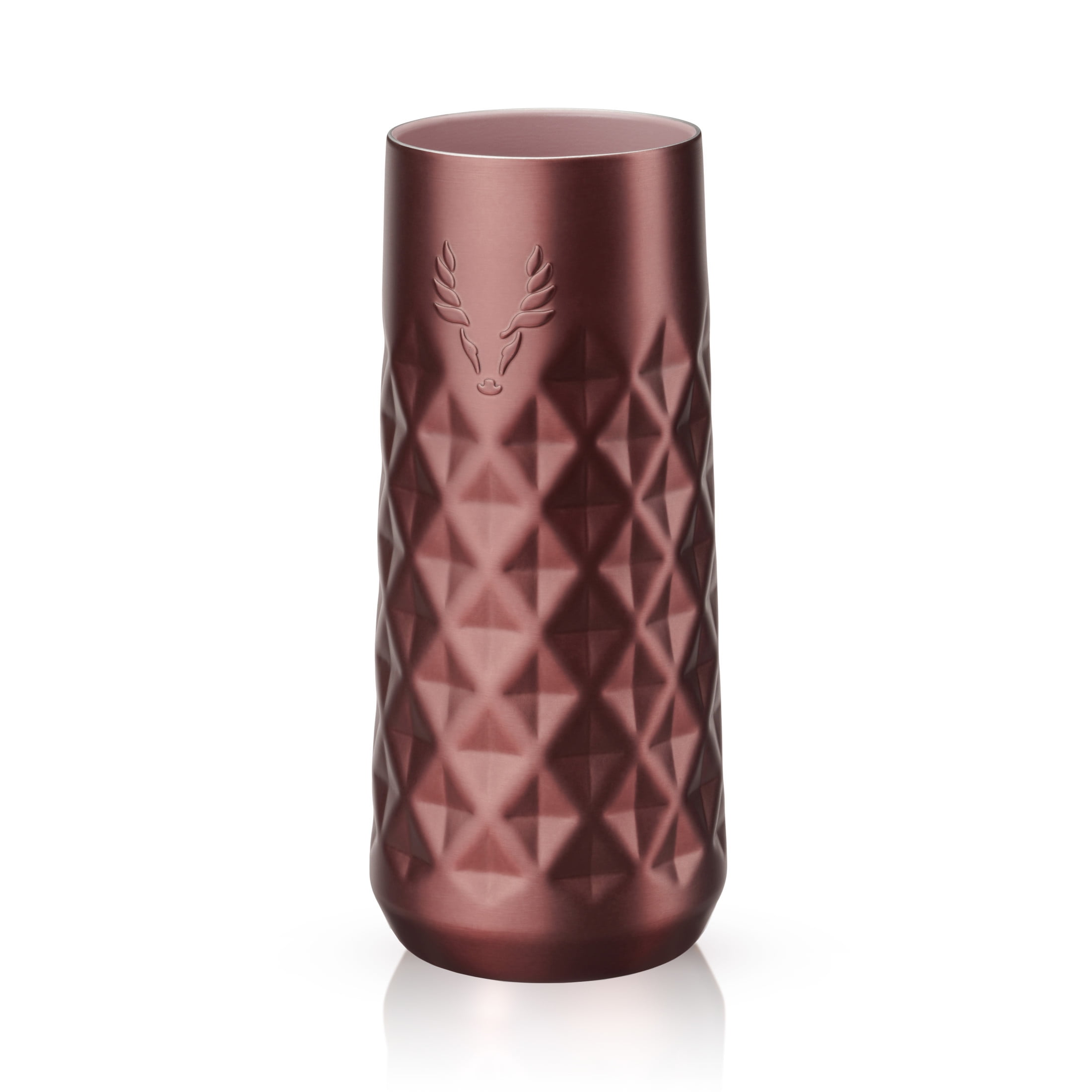 Viski Paragon Champagne Flute, Stainless Steel Drink Tumbler, 9 oz, Rose