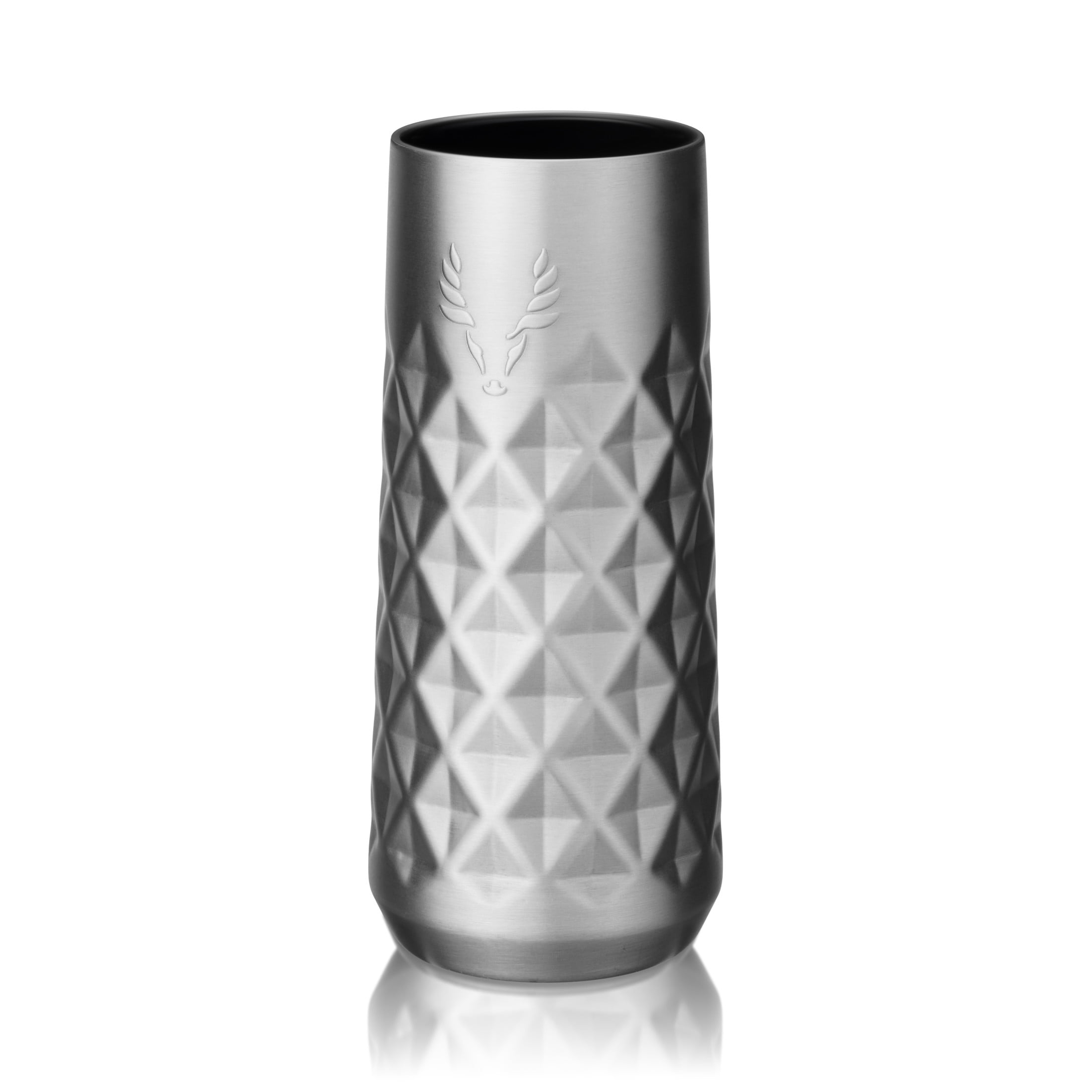 Viski Paragon Champagne Flute, Stainless Steel Drink Tumbler, 9 oz Platinum
