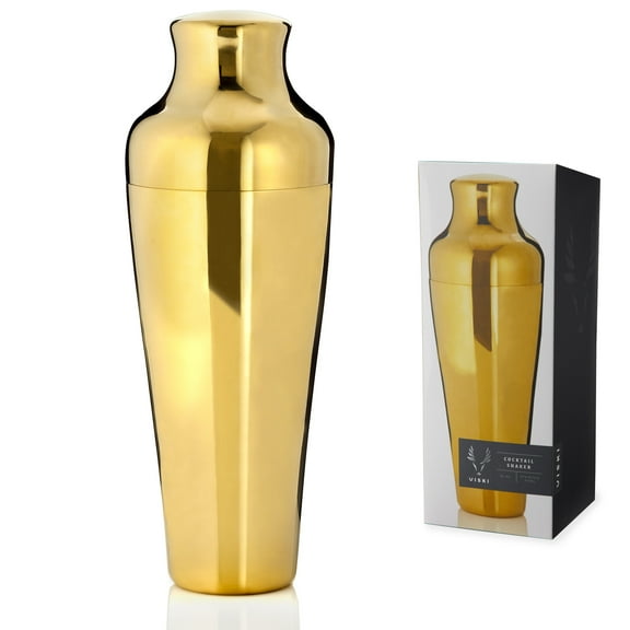 Viski Parisian Cocktail Shaker for Margarita, Espresso Martini, 25oz, Gold