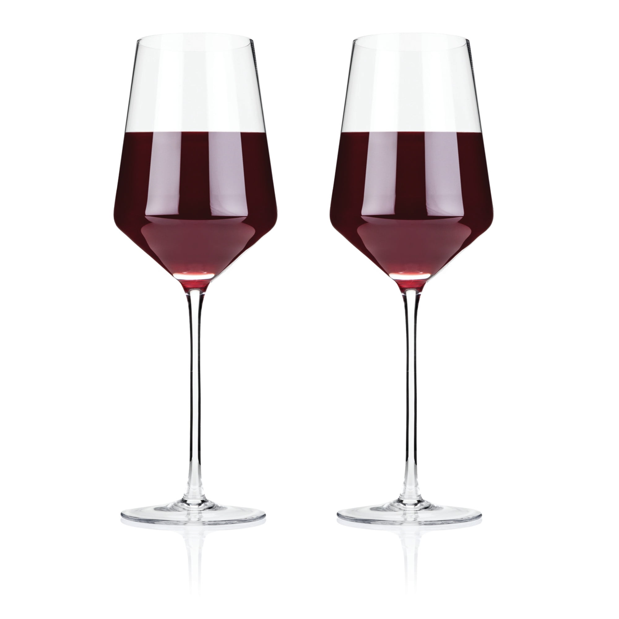 Viski Raye 16oz Clear Crystal Bordeaux Wine Glasses Set of 2