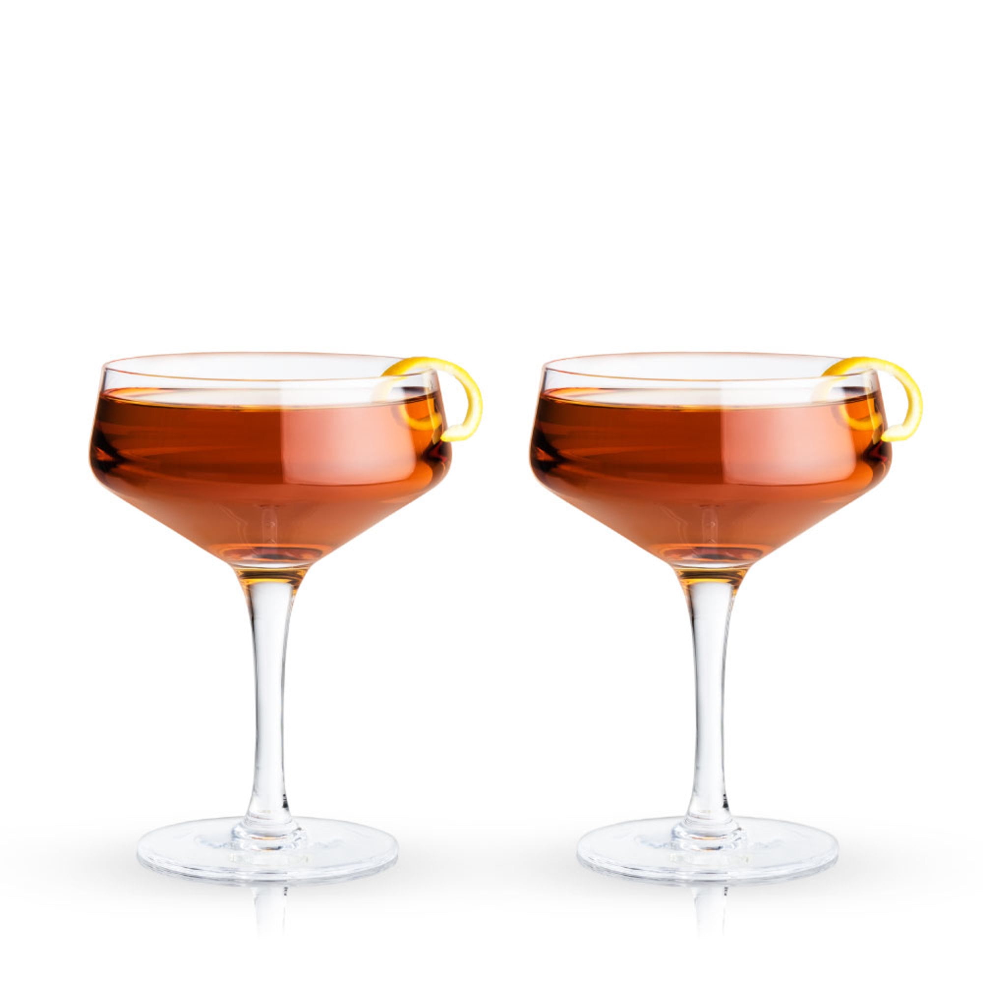 Viski Angled Crystal Coupe Cocktail Glasses Set of 2