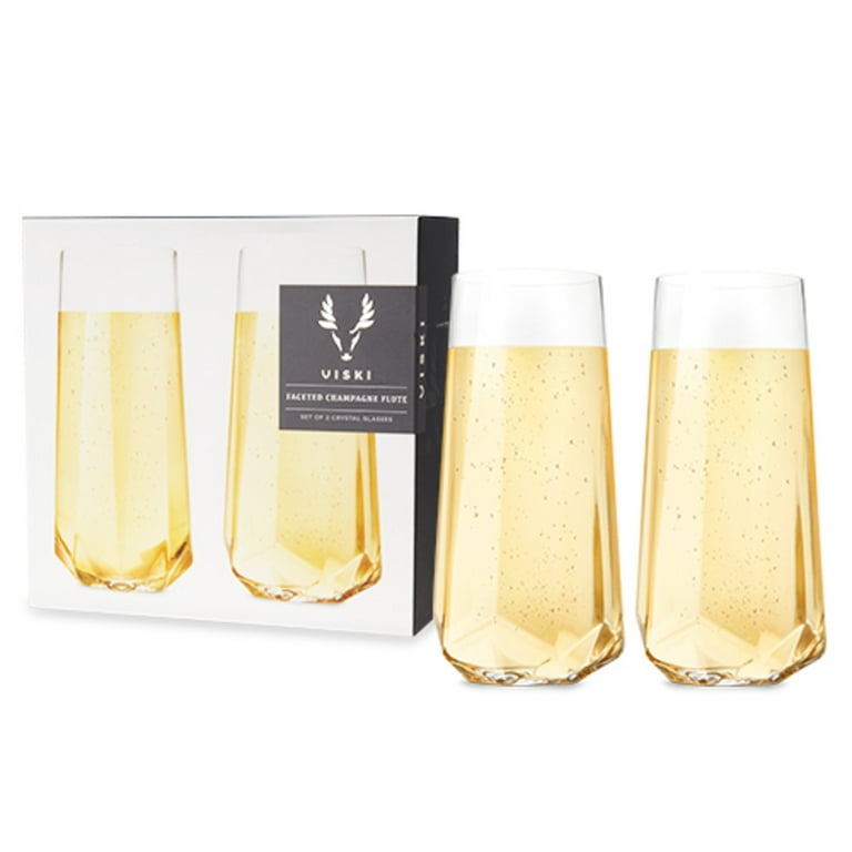 Stemless Champagne Glasses 6pk 10oz Crystal Clear Champagne