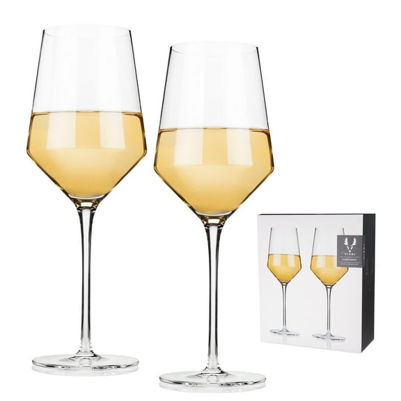 Viski Raye Chardonnay Wine Glasses for Birthday Wedding Gifts 13oz Set of 2