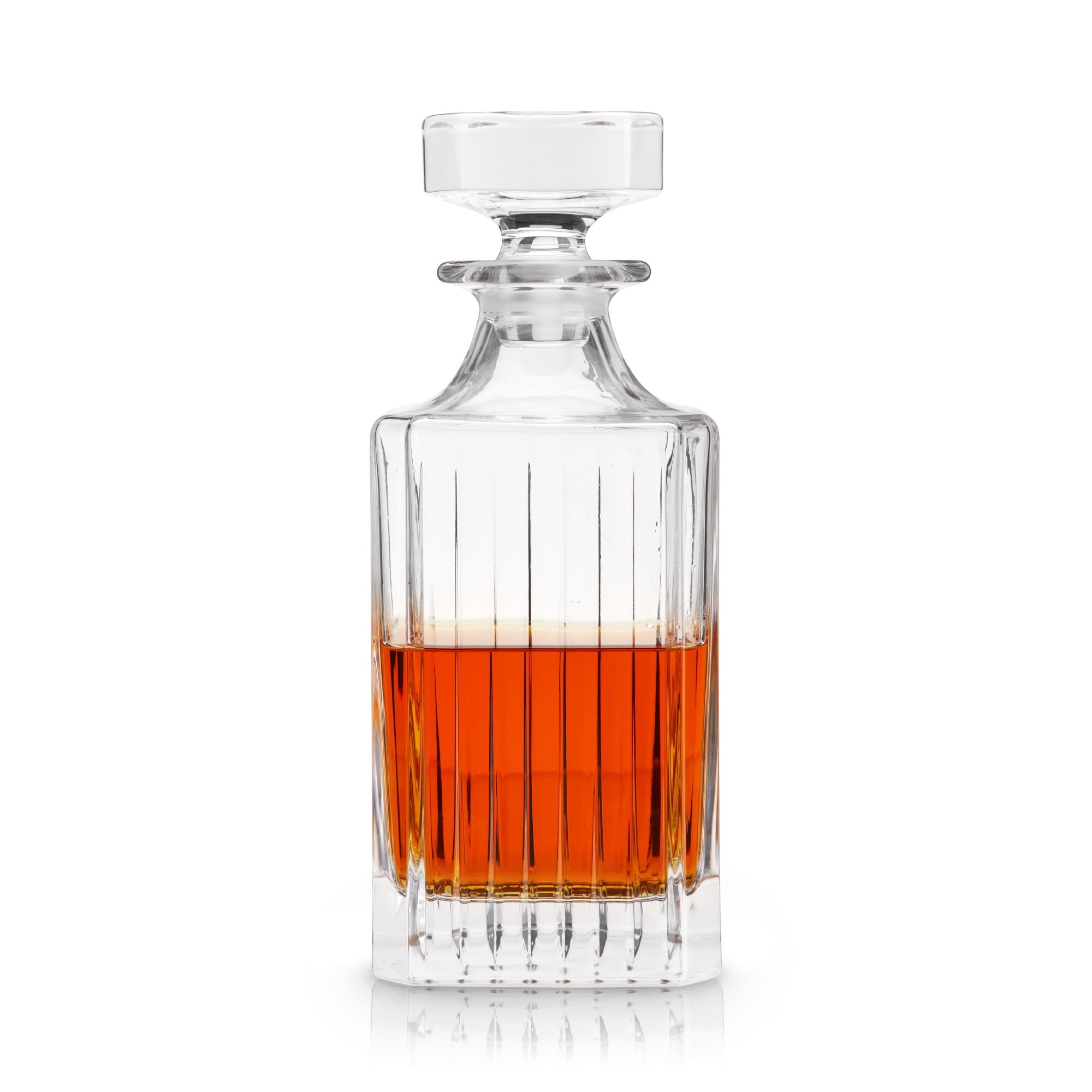Elegant European Crystal Glass Liquor Decanter with Stopper