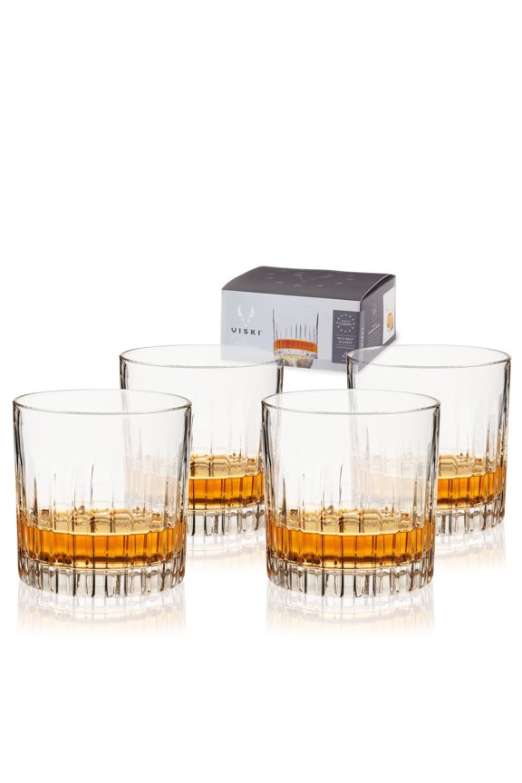 Reserve Milo Neat Glasses, Bourbon Whiskey Glasses 10.5 oz Set of 4
