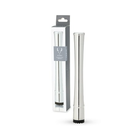 Viski Stainless Steel Muddler for Cocktails, Herbs, Fruits, Spices Home Bar