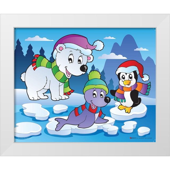Viskova, Klara 18x15 White Modern Wood Framed Museum Art Print Titled - Winter Animals I