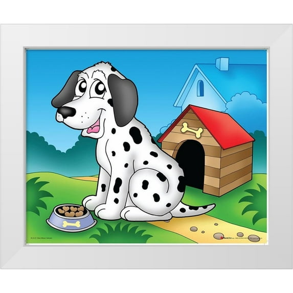 Viskova, Klara 31x26 White Modern Wood Framed Museum Art Print Titled - Happy Dalmatin