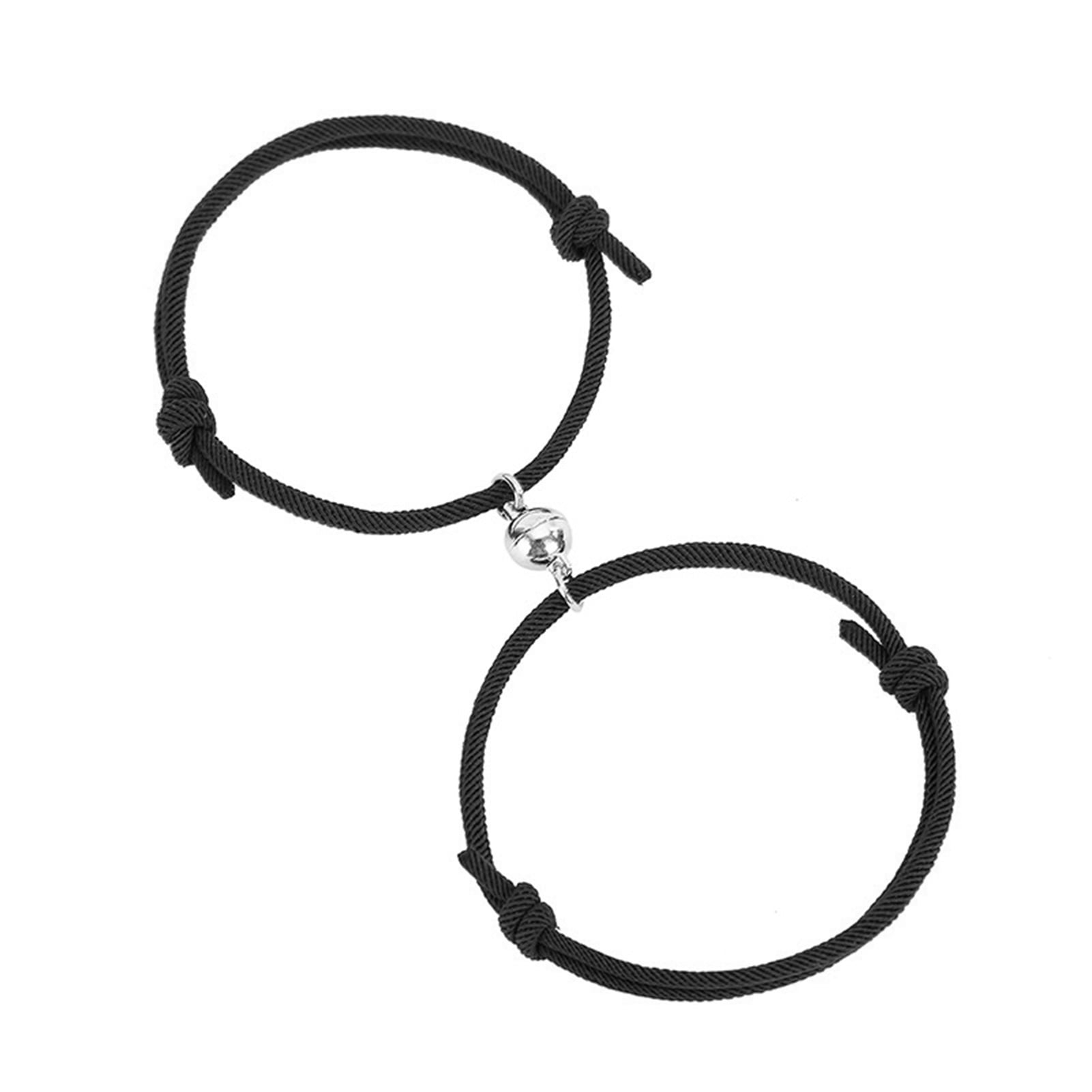 Visland 1 Pair Couples Bracelets Weaving Magnet Attract Long-distance ...
