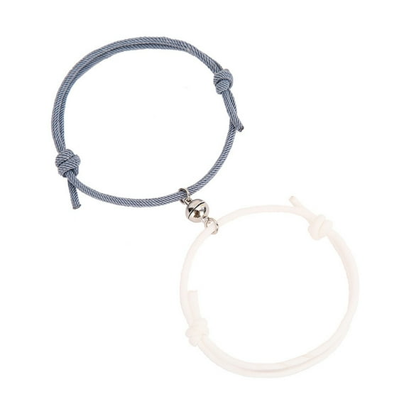 Visland 1 Pair Couples Bracelets Weaving Magnet Attract Long-distance Lover Hand Rope