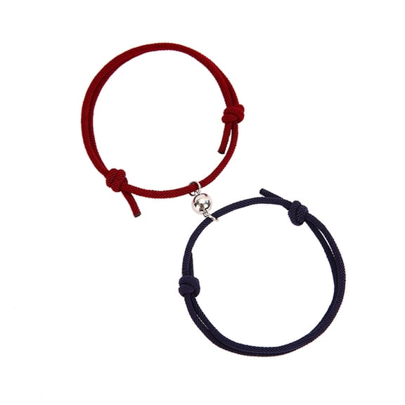 Visland 1 Pair Couples Bracelets Weaving Magnet Attract Long-distance Lover Hand Rope