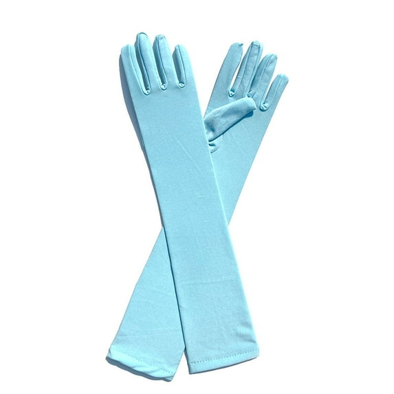 Visland 1 Pair Long Gloves Solid Color Super Soft High Elastic Decorative Milk Silk Women Dance Party Bar Cosplay Long Gloves Party Supplies