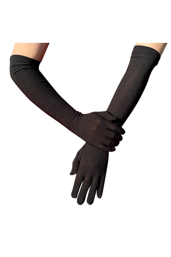 1 Pair Long Gloves Solid Color Super Soft High Elastic Decorative Milk Silk Women Dance Party Bar Cosplay Long Gloves Party Supplies