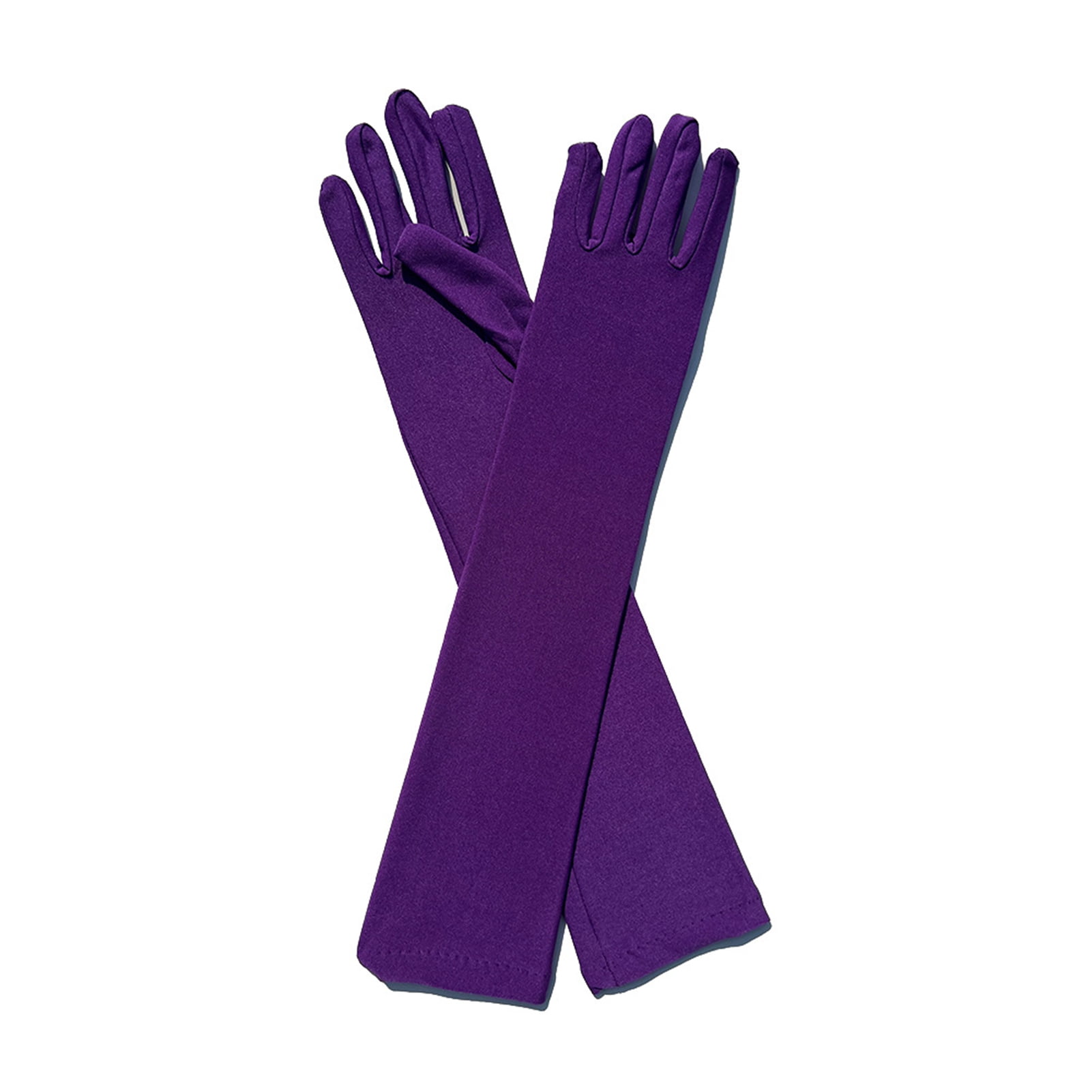 Visland 1 Pair Long Gloves Solid Color Super Soft High Elastic Decorative Milk Silk Women Dance