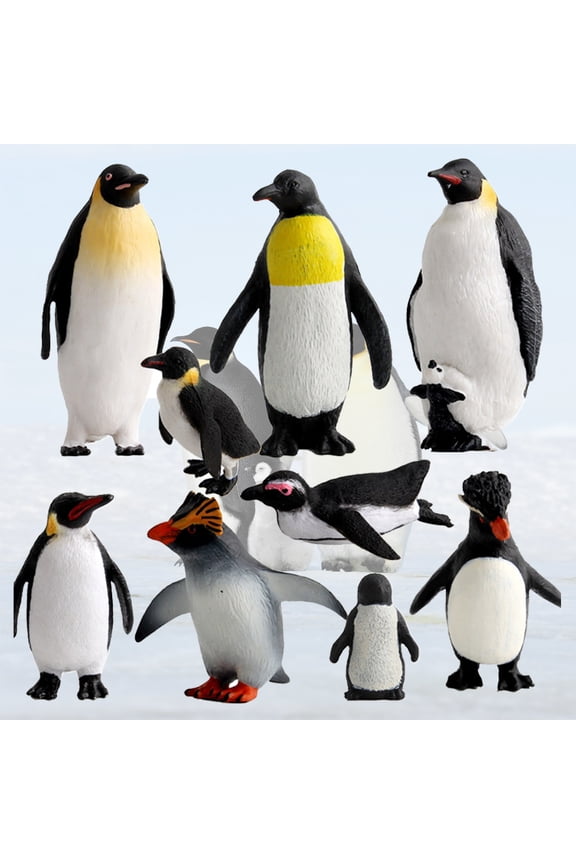 1 SET / 1 PCS Penguin Figurines Polar Arctic Animal Figures Plastic Penguin Toy Model Set Cake Toppers Ocean Sea Educational Gift School Project Collection for Kids