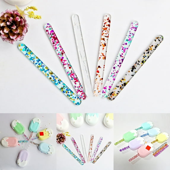 Visland 10 Pcs Colored Popsicle Sticks for Crafts, Colored Wooden Craft Sticks, Ice Cream Sticks, Lolly Sticks Great for DIY Craft Creative Designs and Kitchen