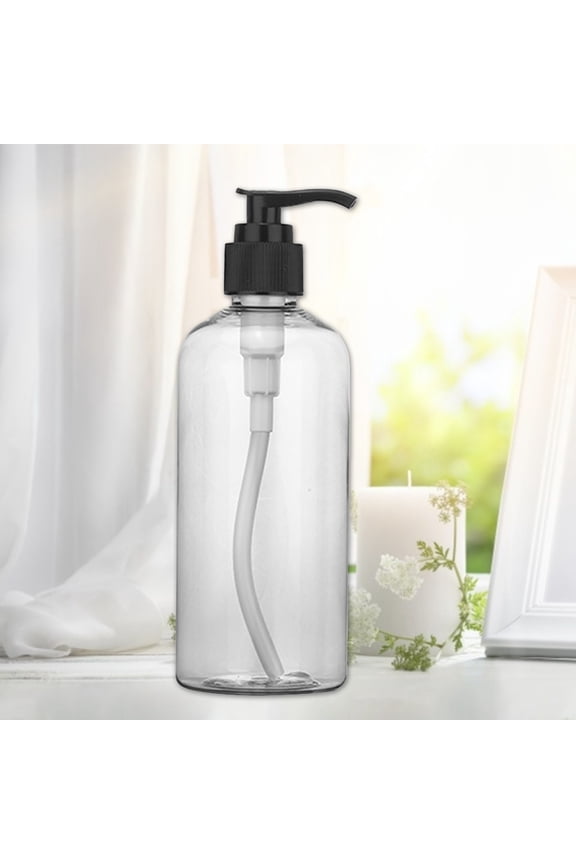100ML Large Clear Plastic Round Bottles w/Natural Color Pumps Great for Lotions Soaps Oils Sauces Food Safe and Medical Grade(Pack of 1)