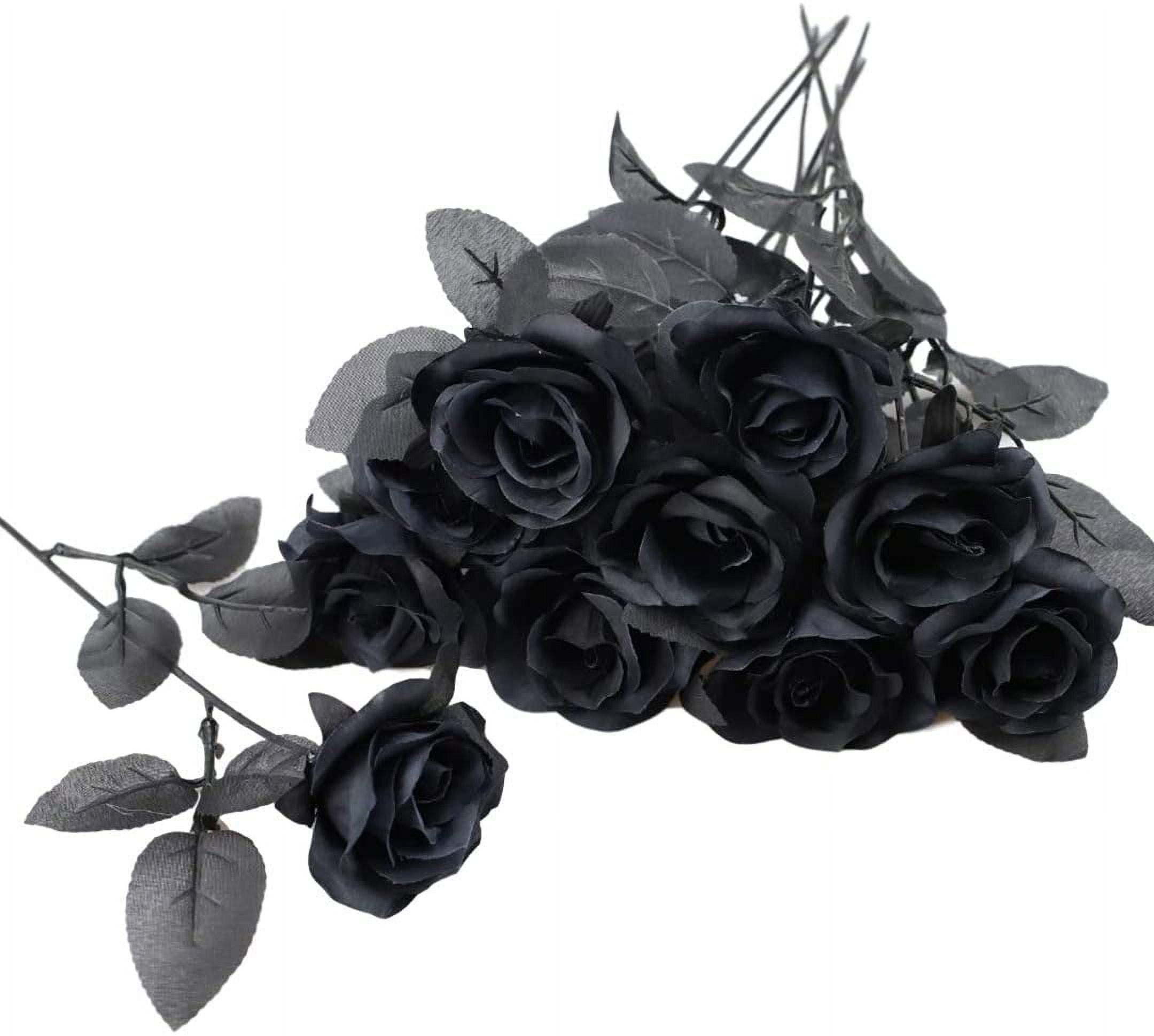 Visland 10PCS Fake Roses Artificial Silk Flowers Faux Rose Flower Long ...