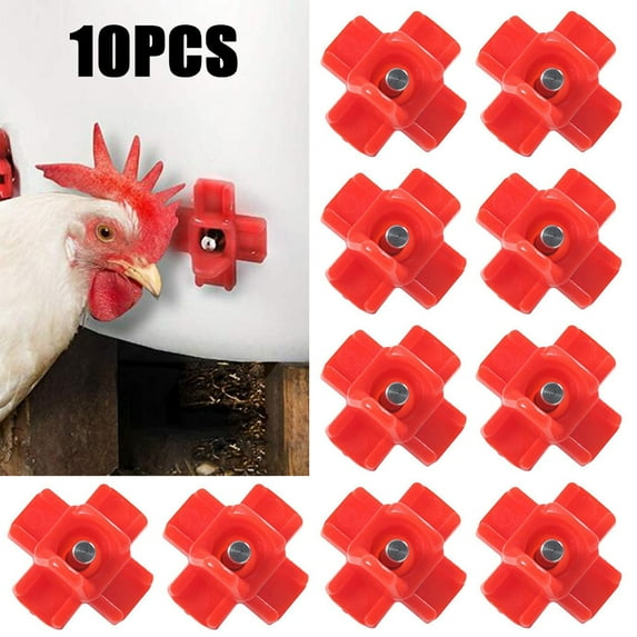 Visland 10Pcs Chicken Nipples Waterer, Durable Plastic Automatic Water Dispenser Horizontal Side Mouth Drinkers for Quail Duck