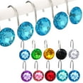 thumbnail image 1 of Visland 12PCS Acrylic Diamond Shower Curtain Hooks Rhinestones Curtain Hooks Bling Bathroom Decor, 1 of 3