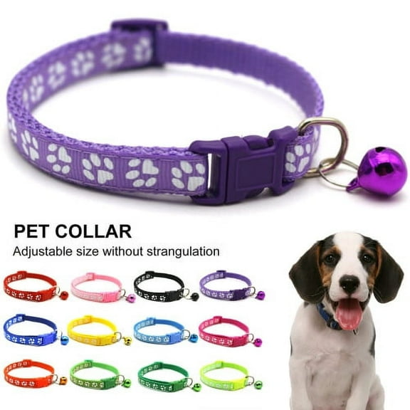 Visland 12Pcs/Set Reflective Pet Collar,Soft Comfortable PP Pet Collar Adjustable for Small Dogs Cats