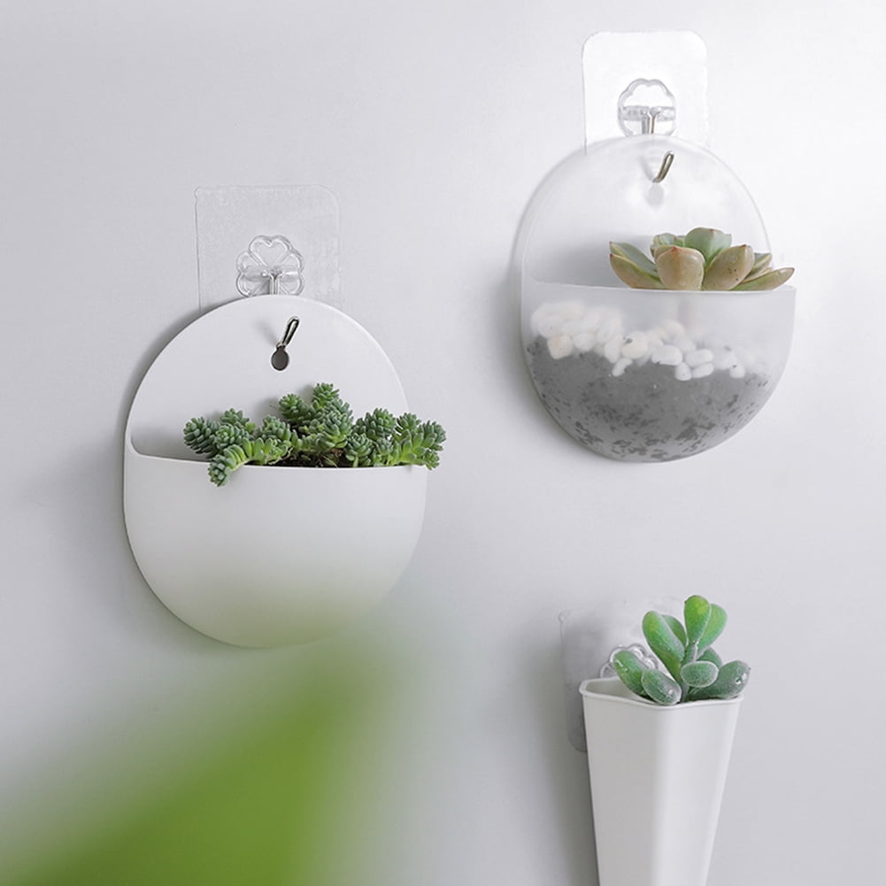 Visland 3PCS Wall Hanging Planter Wall Mounted Indoor Modern Succulent  Planters Wall Mount Flower Vases for Bathroom Indoor Outdoor Decor