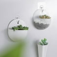 thumbnail image 1 of Visland 13.5cm Semicircle Wall Mounted Hanging Planters with Strong Adhesive Hooks (3 Count), 1 of 9