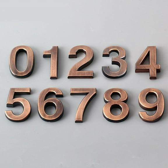 Visland 2 Inch Brown House Numbers for Mailbox or Door Address, Home Office Hotel Room, 3D Model, Self Adhesive. (1 Pcs)