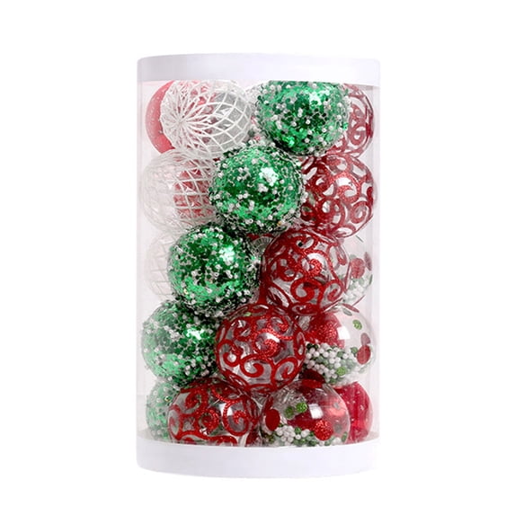 Visland 25Pcs Christmas Balls Suspendable Shatterproof Round Xmas Tree Decor Hanging Ball Pendant for Party