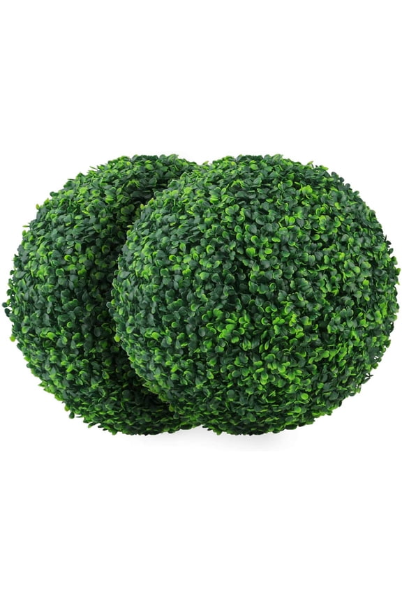 2PCS Artificial Plant Topiary Ball Faux Boxwood Decorative Balls for Backyard, Balcony,Garden, Wedding and Home Decor