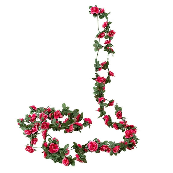 Visland 2PCS Artificial Rose Flower Garland for Home Decoration Wedding Garden Arch Spring Autumn DIY Decoration Fake Flower Vine,11.5FT/Each