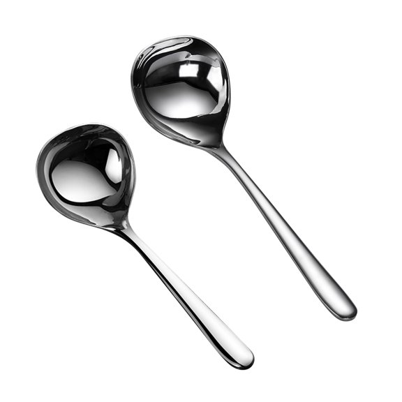 Visland 2PCS Soup Ladle, Stainless Steel Long Handled Spoon Large Kitchen Utensil Spoon for Cook, Stir, Dip & Serve Soups, Dishwasher Safe