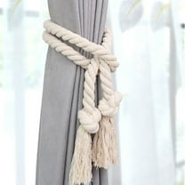 Visland 2Pcs Natural Cotton Curtain Rope Tiebacks-Handmade Curtain Decorative Holdbacks Rural Style Drapery Tieback