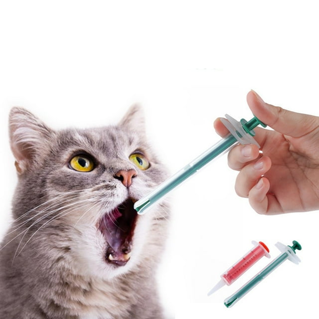 Visland 2Pcs/Set Pet Pill Shooter Cat Dog Syringe Dispenser Pet