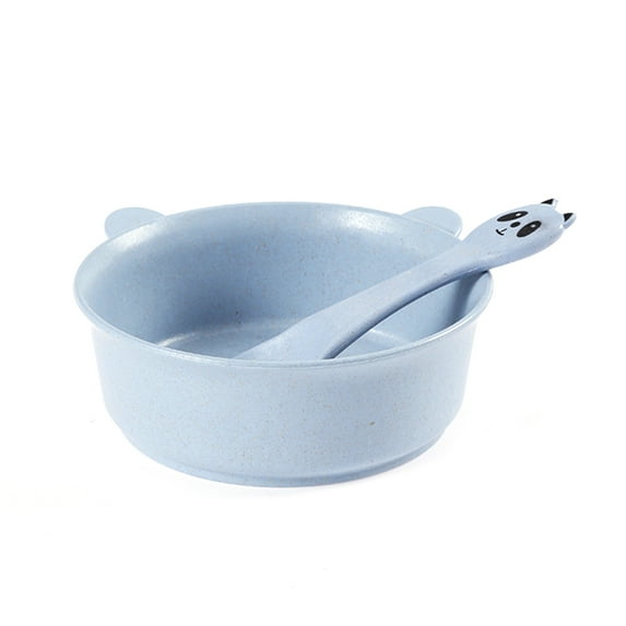 Visland 2Pcs/Set Unbreakable Kids Bowls -Microwave Dishwasher Safe- Wheat Straw Snack Bowl Sets for Kids/Toddler/Children/Baby Feeding - Bowls and Spoons, Lightweight and Durable