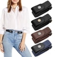 thumbnail image 1 of Visland  2Pcs/Set Women Men No Buckle Stretch Belt, Fashion Casual Metal Buckle Decor Cozy Faux Suede Elastic Waistbelt for Trousers Jeans Pants, 1 of 8