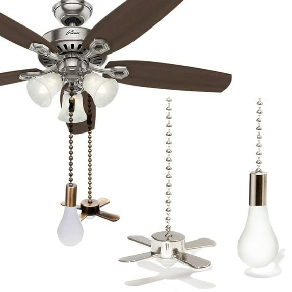 Visland 2pcs Ceiling Fan Pull Chain, Retro Fan Pulls Set with Connector, 3mm Diameter Beaded Ball Fan Pull Chain for quick resolution of ceiling fan