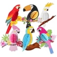thumbnail image 1 of Visland 30cm Tropical Hawaiian Toucan Parrot Honeycomb Hanging Decor Set of 6 Colorful Birds, 1 of 8