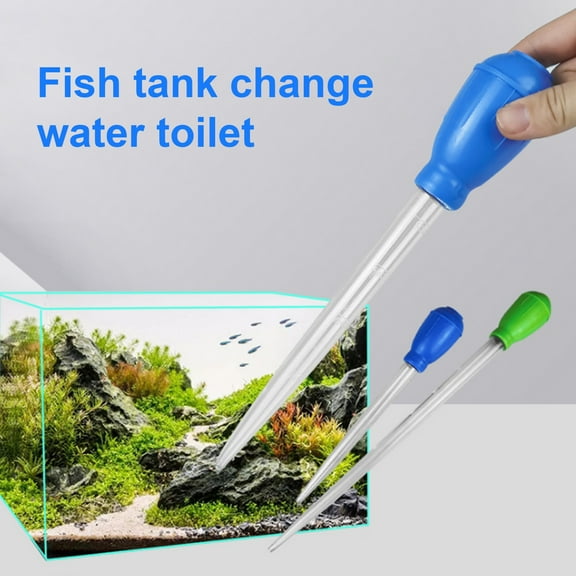 Visland 30ml Fish Tank Siphon, Plastic Rubber Water Change Manual Suction Pipe Gravel Cleaner Dosing Tool for Aquarium Cleaning