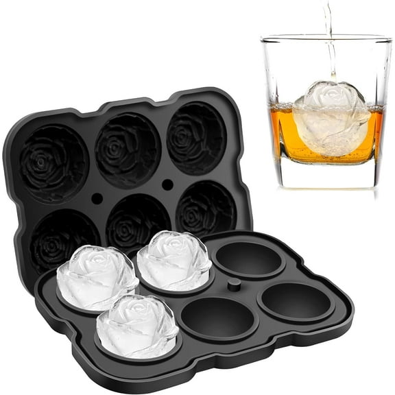 Visland 3D Rose Flower Ice Cube Mold – Silicone Jello Chocolate Ice mold maker Tray for Party , Mother’s Day , Christmas , Valentine’s Day