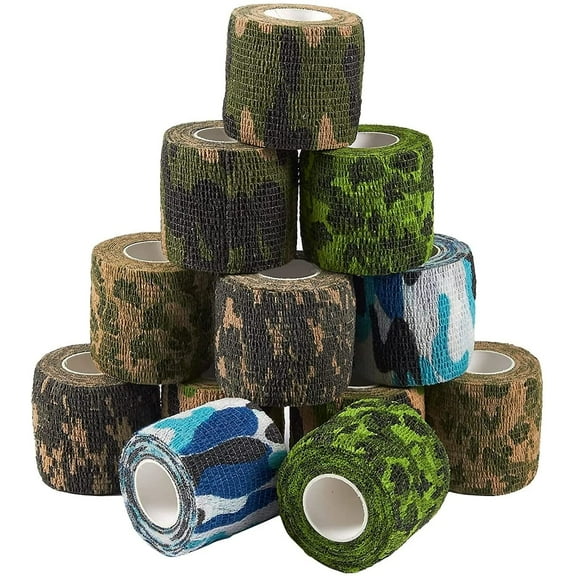 Visland 3PCS Self-Adhesive Protective Camouflage Tape Wrap Tactical Camo Form Multi-Functional Non-Woven Fabric Stealth Tape Stretch Bandage