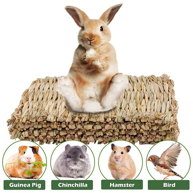 Visland 3Pack Grass Mat for Rabbits Bunny Straw Woven Bed Bedding Nest