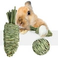 thumbnail image 1 of Visland 3Pcs Bunny Chew Toys,No Hot Glu Grass Carrots Good for Bunny Guinea Pig Hamsters Dental Health, 1 of 8
