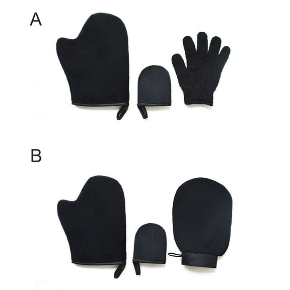 Visland 3Pcs/Set Spa Gloves Hanging Rope Design Waterproof Super Elastic Exfoliating Self Tanning Mitt Applicator