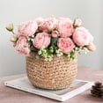 thumbnail image 1 of Visland 4 Bundles Peonies Artificial Flowers, Silk Peonies for Home Decoration and Wedding Bride Bouquet, Fake Peony Flowers Bulk as Crafts DIY Fake Plants Without Vase, 1 of 5