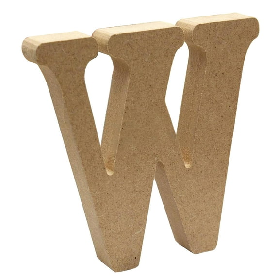 Visland 4 Inch Designable Wood Letters, Unfinished Wood Letters for Wall Decor Decorative Standing Letters Slices Sign Board Decoration for Craft Home Party Projects (W)