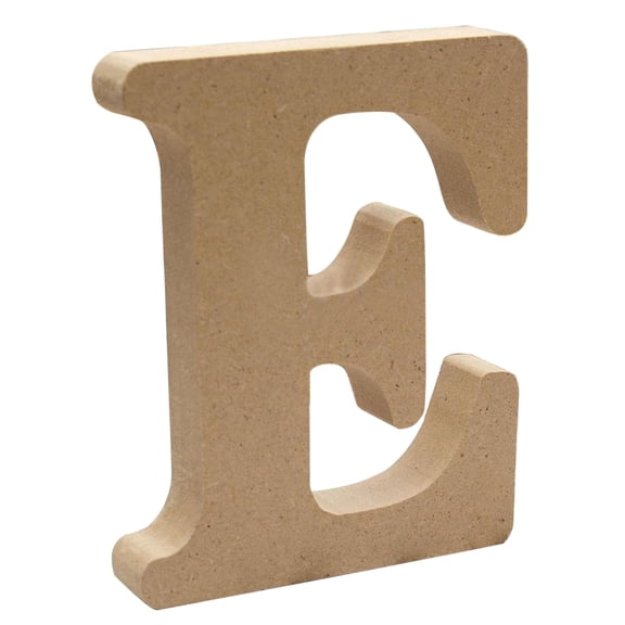 Visland 4 Inch Designable Wood Letters, Unfinished Wood Letters for Wall Decor Decorative Standing Letters Slices Sign Board Decoration for Craft Home Party Projects (E)